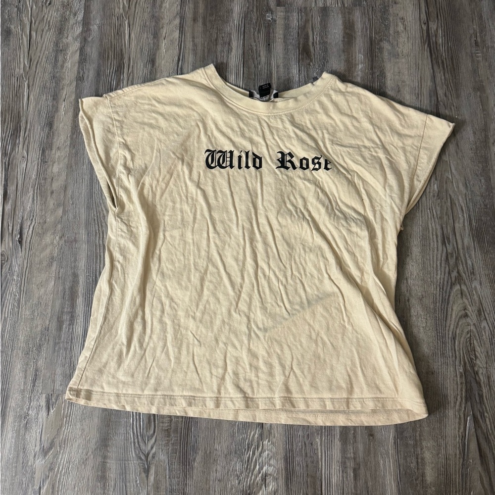 Forever 21 Cream wild rose T-Shirt